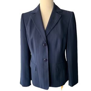 Liz Claiborne 2 button  jacket suit collection. Blue on blue stripe. Size 4